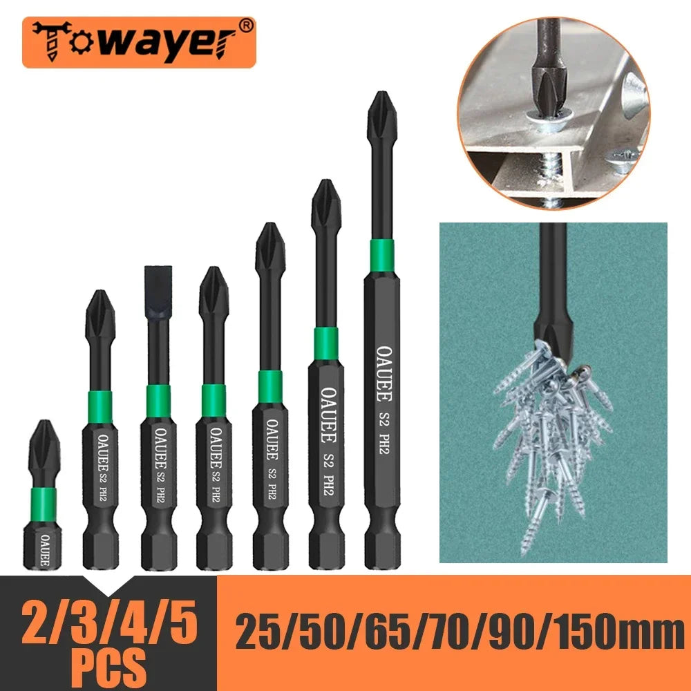 PH2 Magnetic Batch Head Impact Screwdriver Set - 1/2/3/6pcs, Waterproof, Anti-Slip, High Hardness (25/50/65/70/90mm) - Image 35
