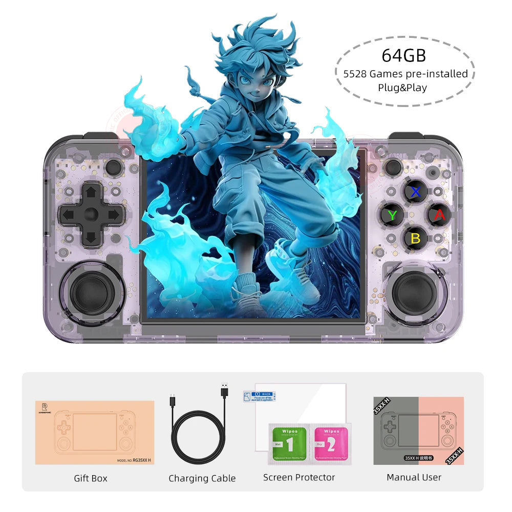 ANBERNIC RG35XX H Hand-held Consoles For Playing Video Games 3.5-inch IPS 640*480 Screen Retro Game Player 3300 mAh 5000+ Games - Image 12